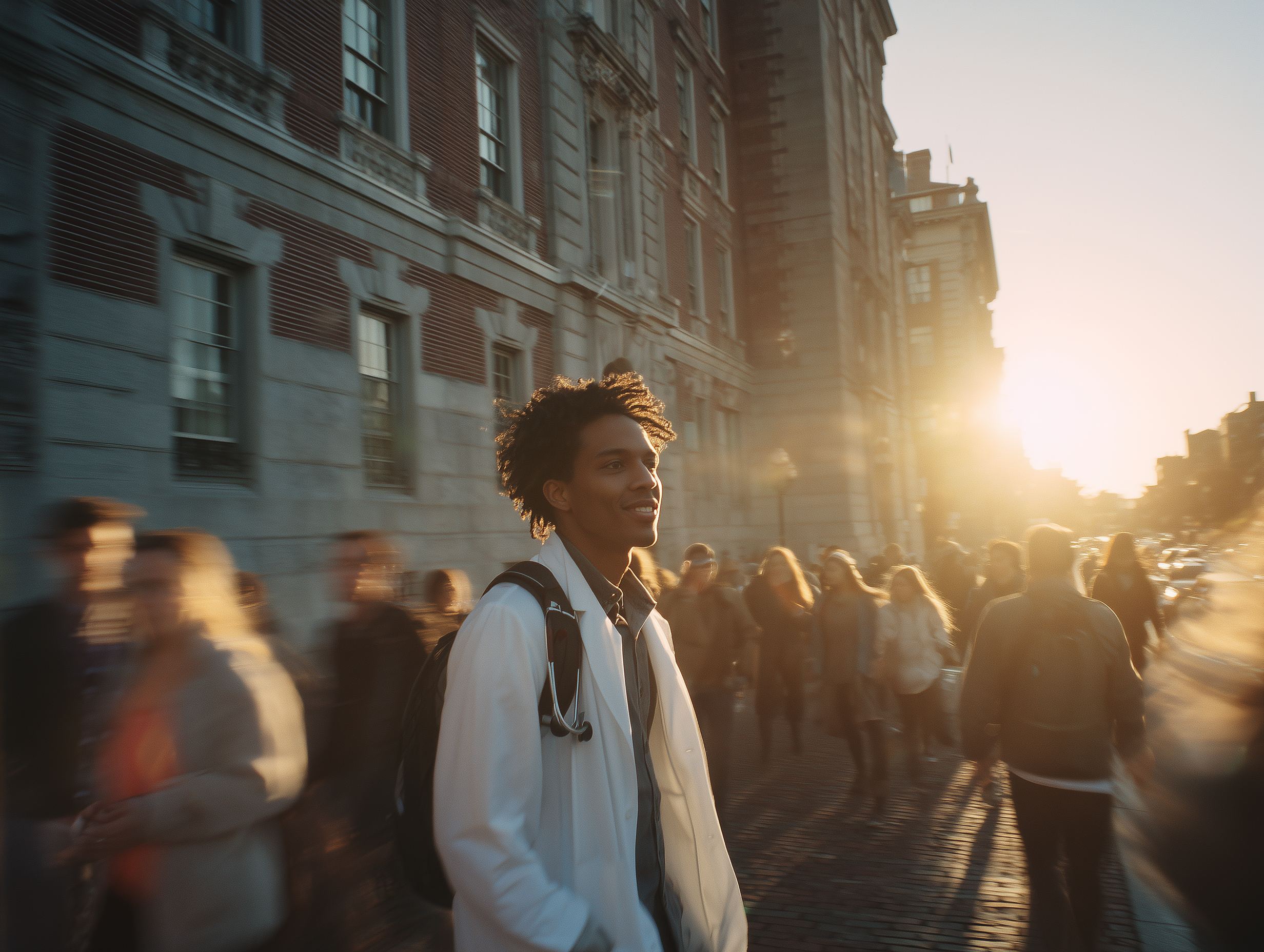 Medical student studying